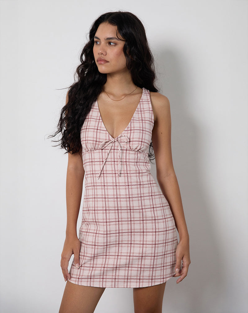 Asatari Mini Dress in Basic Tartan Pink