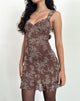 Image of Astika Mini Dress in Blooming Vines Brown