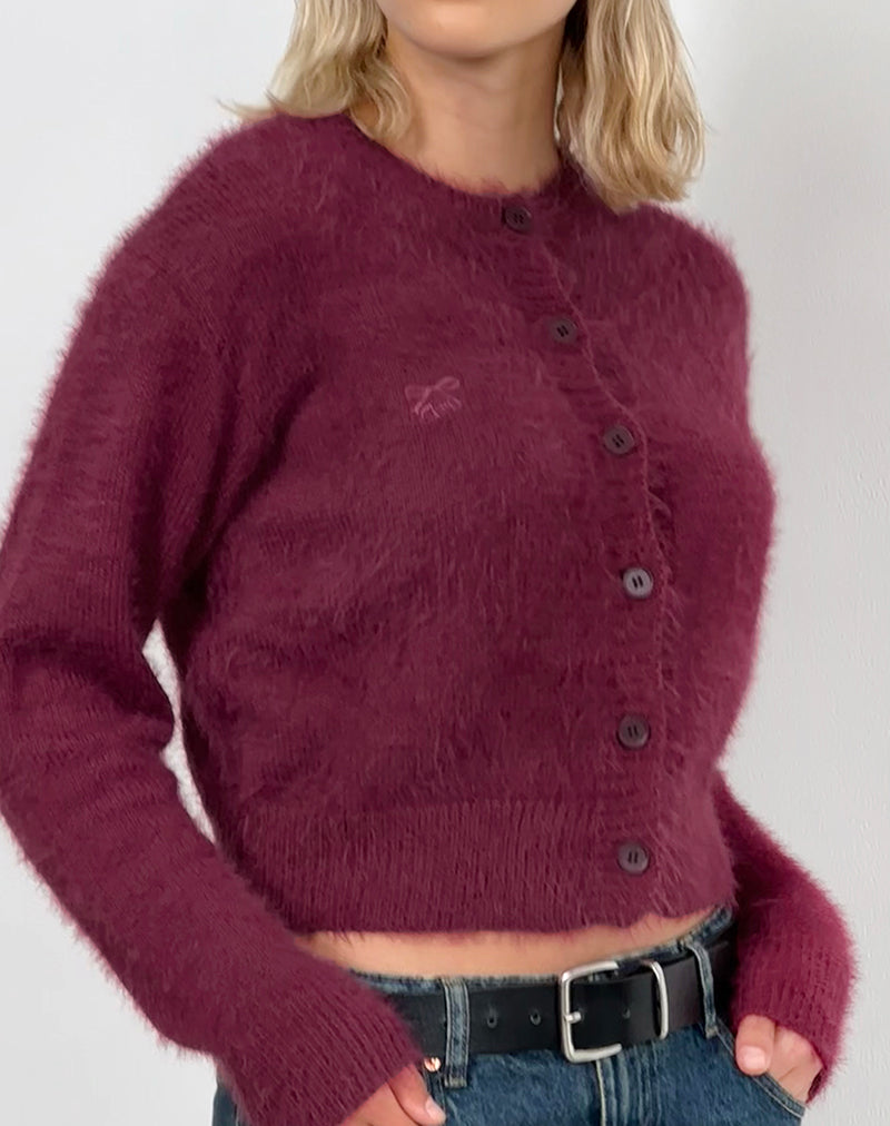 Audrina Cardi in Fluffy Burgundy