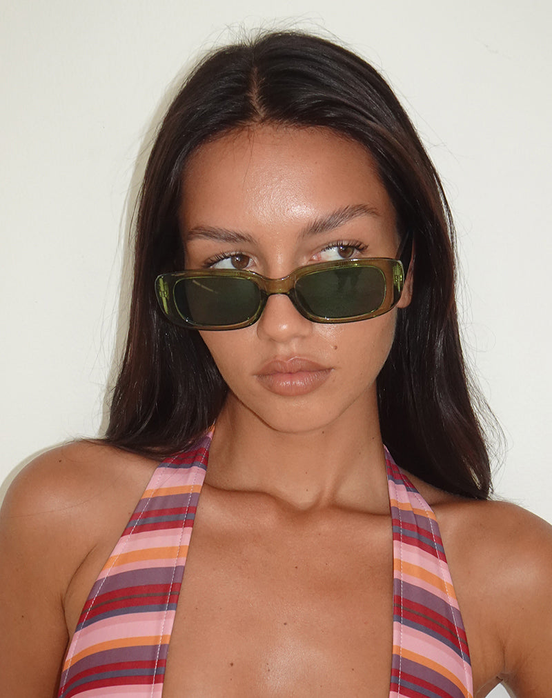 Rustina Sunglasses in Opaque Green