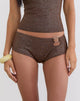 Image of Avi Swim Short in Shimmer Brown with Side Spiral