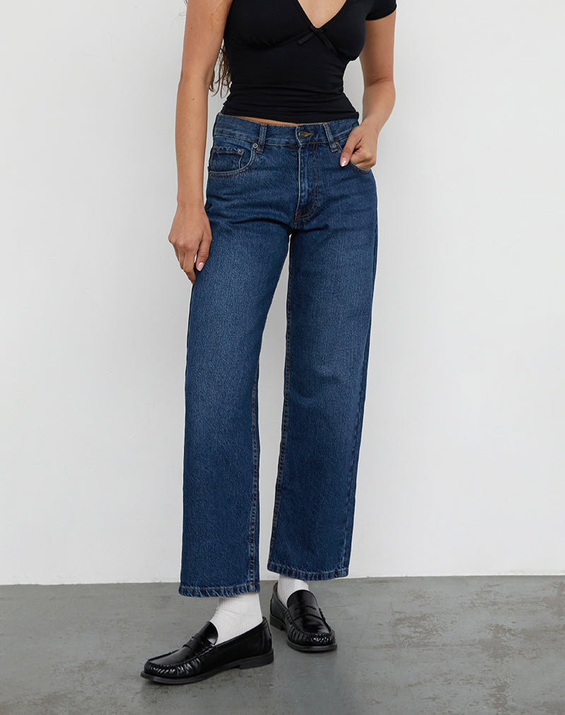 Image of Low Rise Awkward Parallel Jeans in Mid Blue Used
