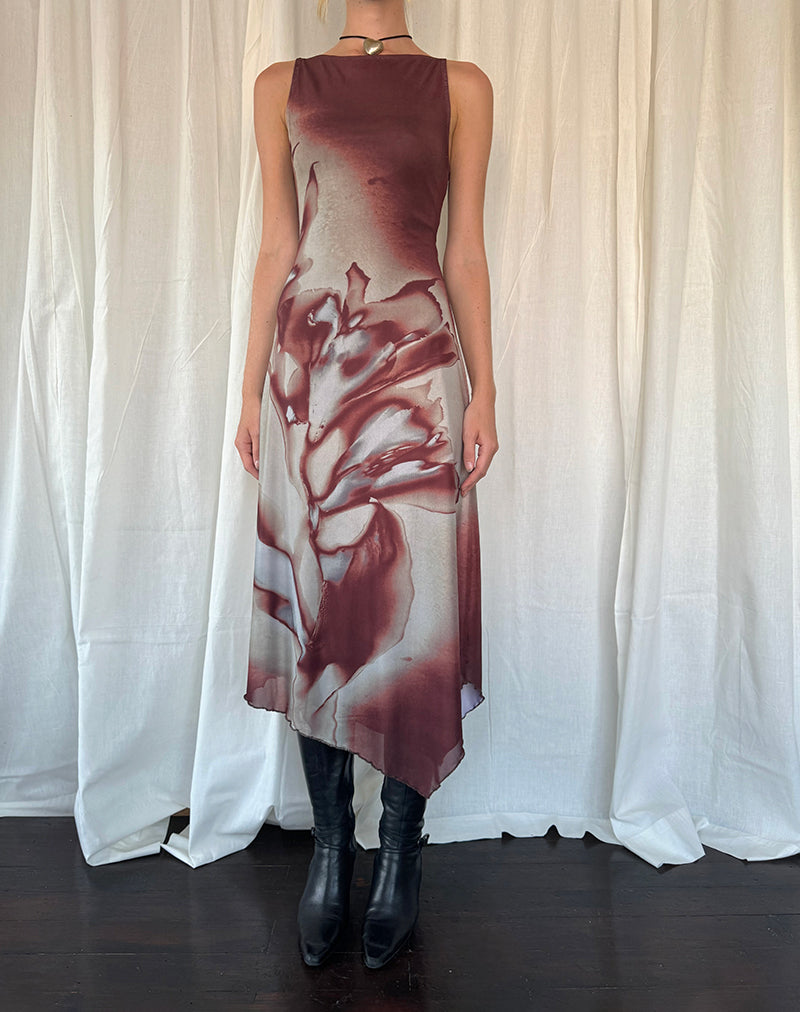 Image of Aysun Midi Dress in Lumen Mesh Brown
