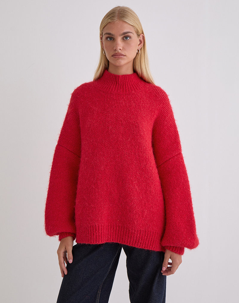 Image of Amato Oversized Jumper in Red