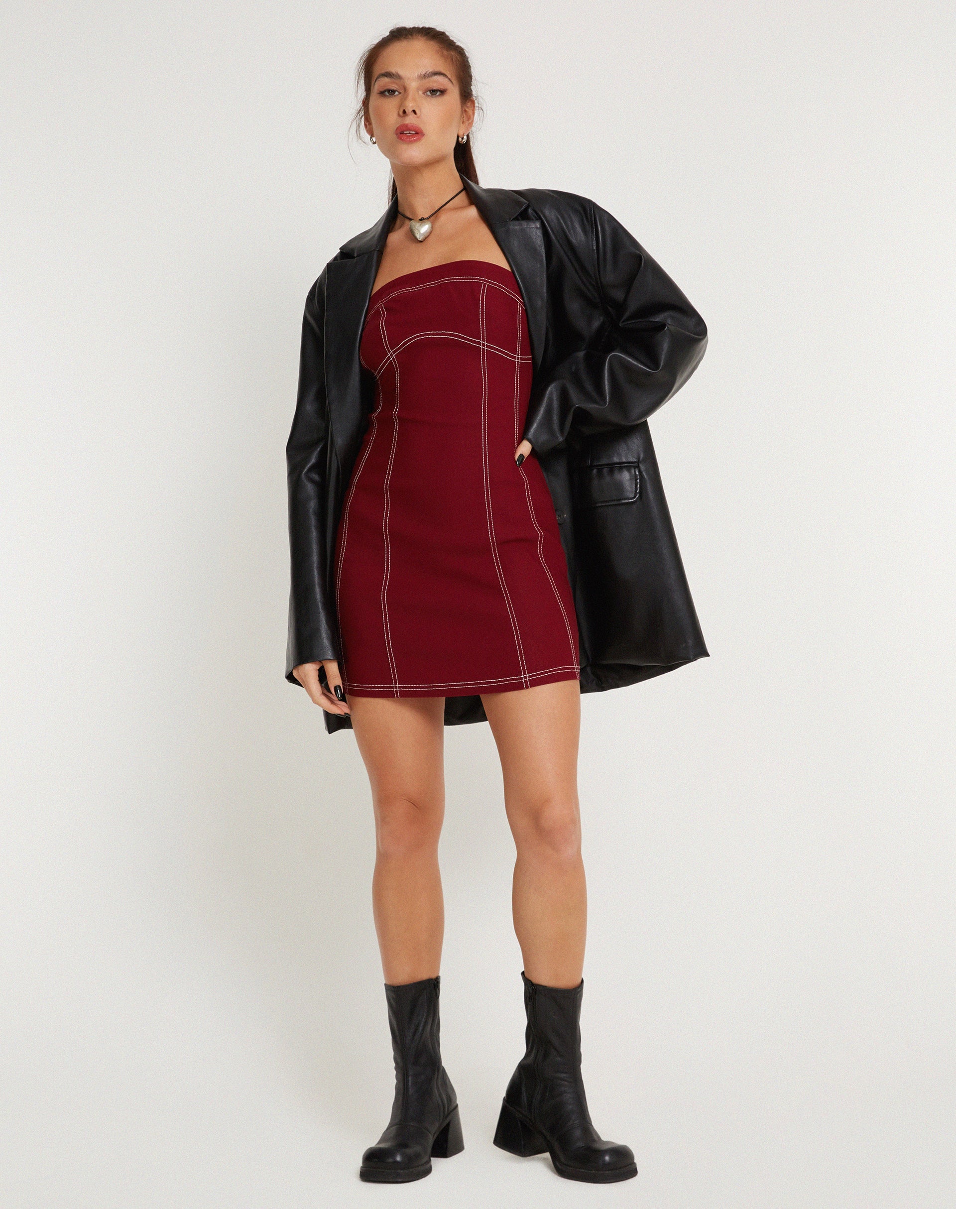 Image of Baladis Mini Dress in Tailoring Redwood