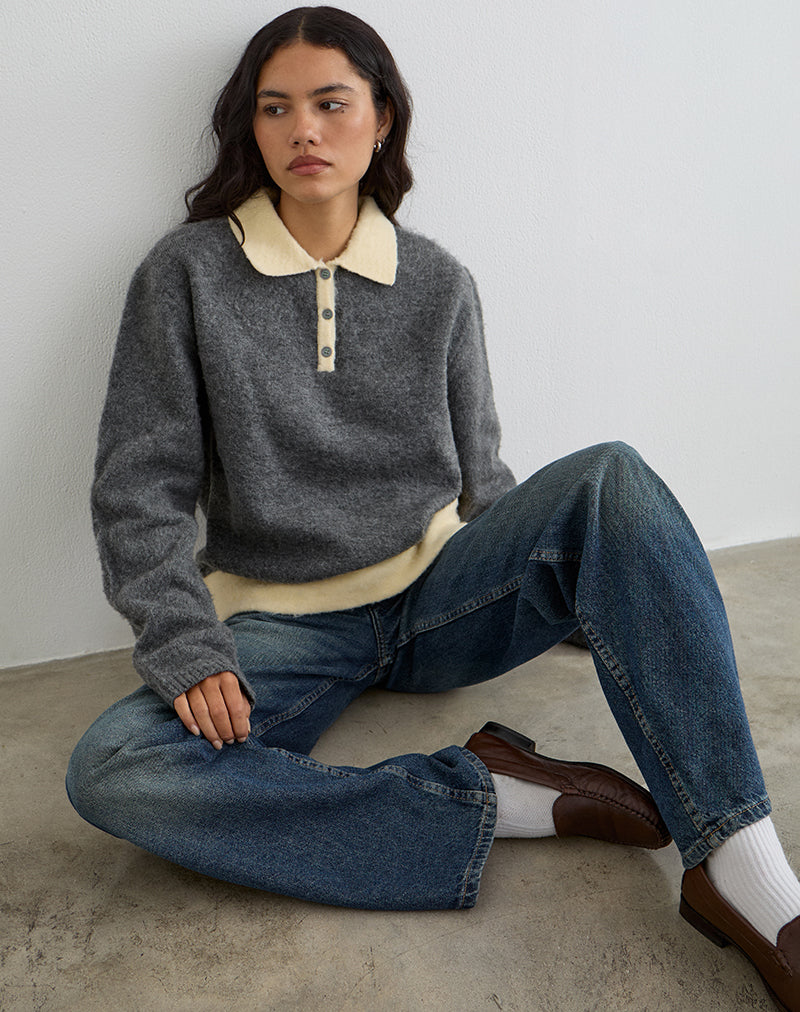 Balamoa Jumper in Knit Grey and Cream