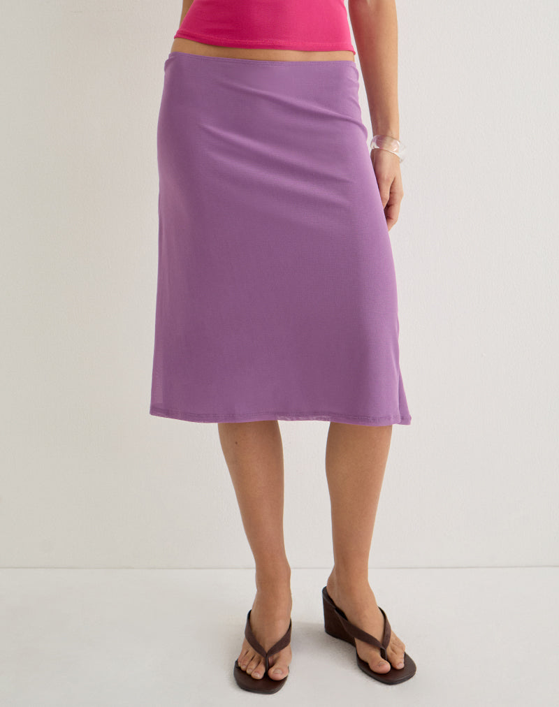 Laykha Midi Skirt in Mesh Purple