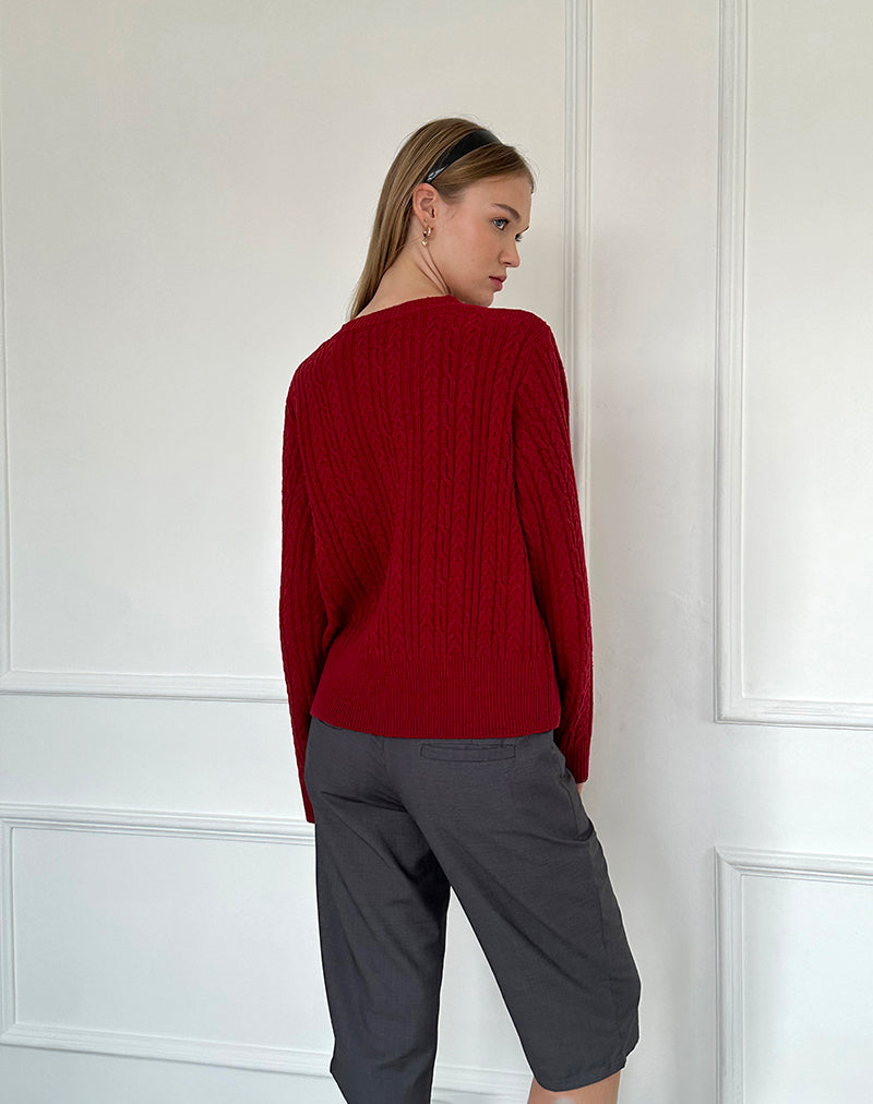 Image of Bavana Cardigan in Deep Red