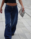 image of MOTEL X JACQUIE Roomy Extra Wide Low Rise Jeans in Mid Blue Used