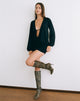 Image of Bede Long Sleeve Deep Plunge Mini Dress in Black
