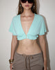 Image of Berty Cropped Batwing Top in Rayon Aqua