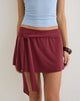 Image of Grecia Tie Mini Skirt in Cupro Burgundy