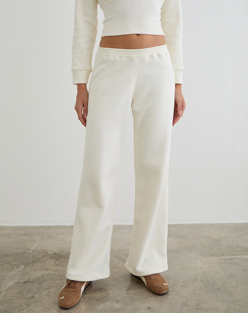 Cille Loose Jogger in Fleece Winter White