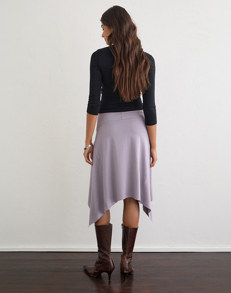 Image of Bilur Waterfall Midi Skirt in Grey Lavender