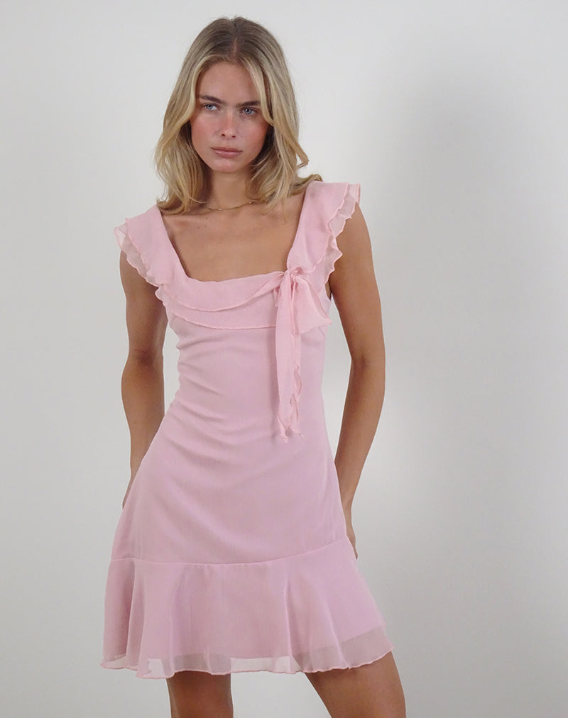 Image of Binita Mini Dress in Chiffon Peony