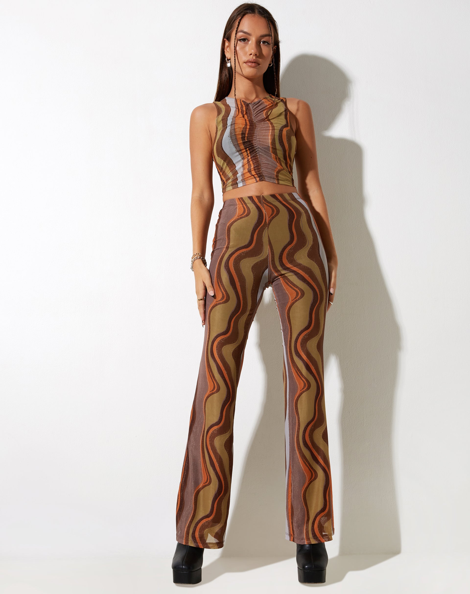 Image of MOTEL X IRIS Herly Flare Trouser in Earthy Gradient