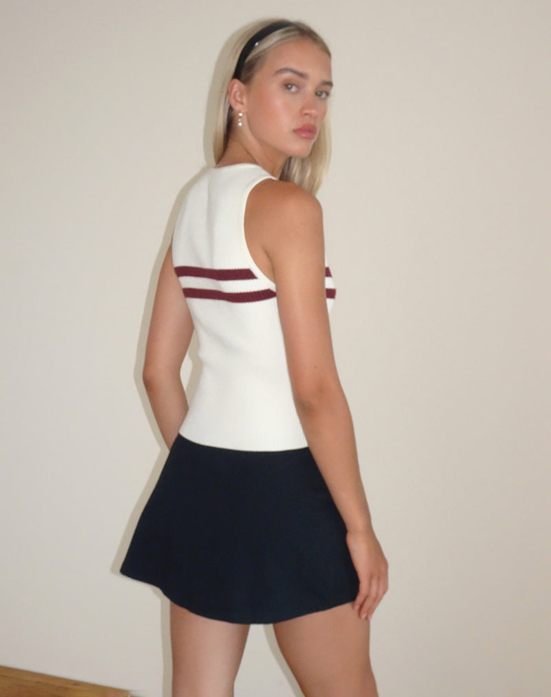 image of Bonisa Vest Top in Ivory with Red Stripes