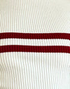 Ivory with Red Stripes