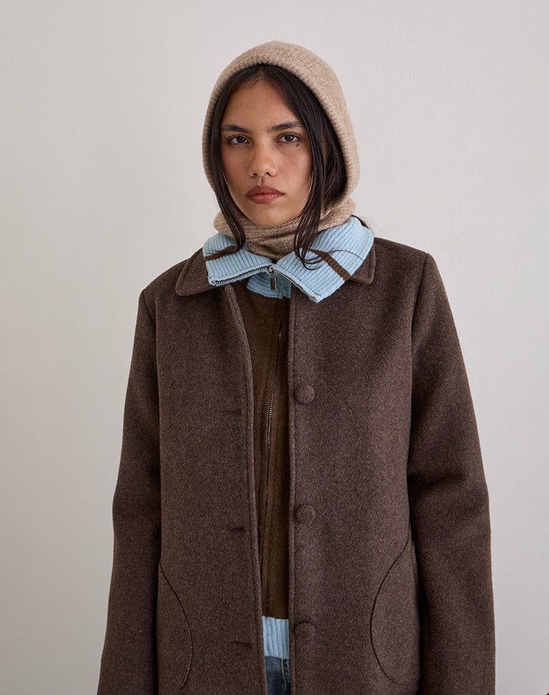 Image of Bonnet Hat in Knit Beige