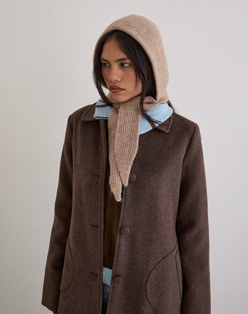 Image of Bonnet Hat in Knit Beige