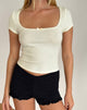 Image of Bovillo Cap Sleeve Top in Pointelle Ivory