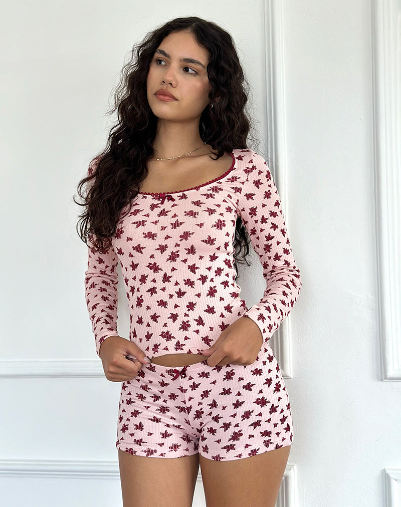 Image of Ritulia Pyjamer Shorts in Floral Fantasy Pink