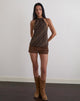 Image of Brielle Top in Chiffon Mix Brown Stripe