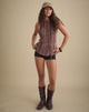 Image of Brienne Top in Shimmer Plisse Multicolour Brown
