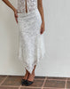 Image of Cinta Low Rise Midi Skirt in Lace Ivory