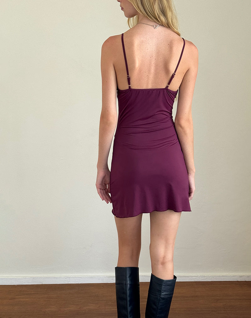 Image of Britney Mini Dress in Smooth Slinky Berry