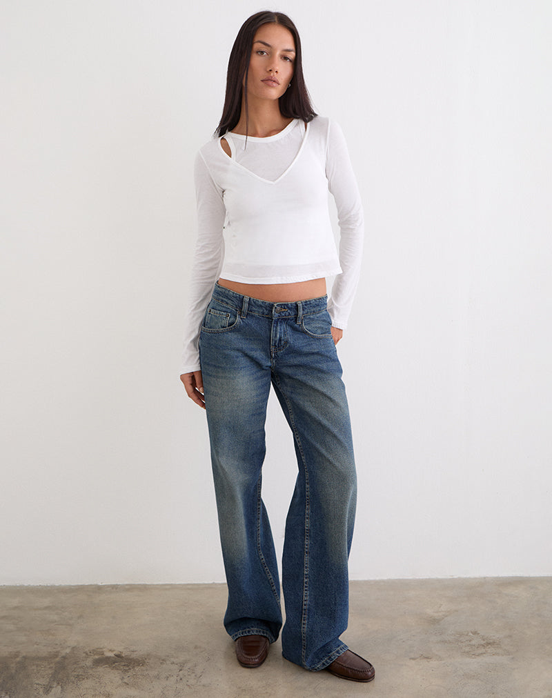 Image of Cak Long Sleeve Top in Tissue Jersey White