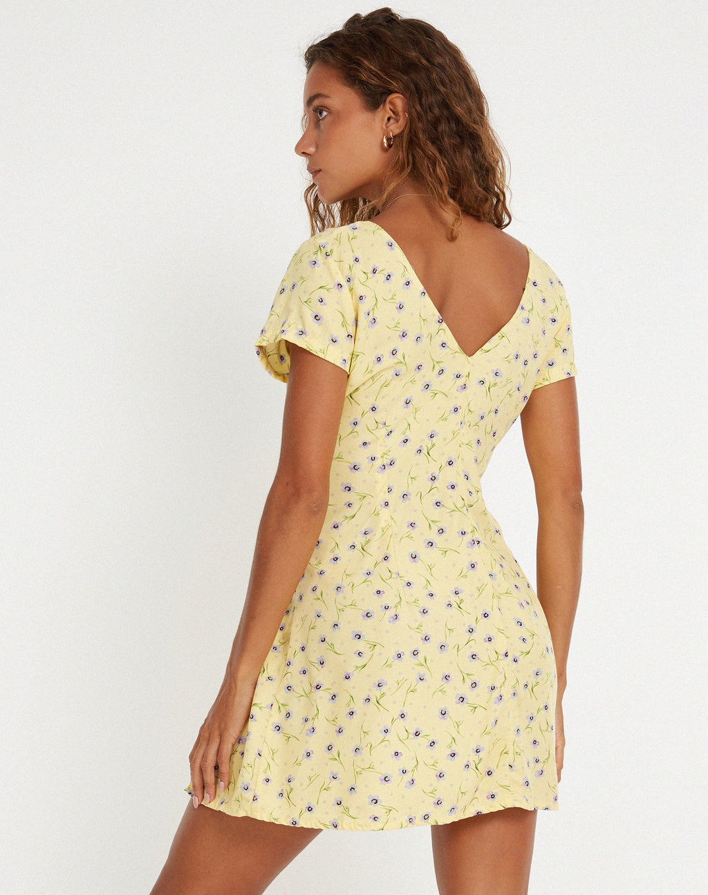 Calliope Mini Dress in Wild Flower Lemon Drop