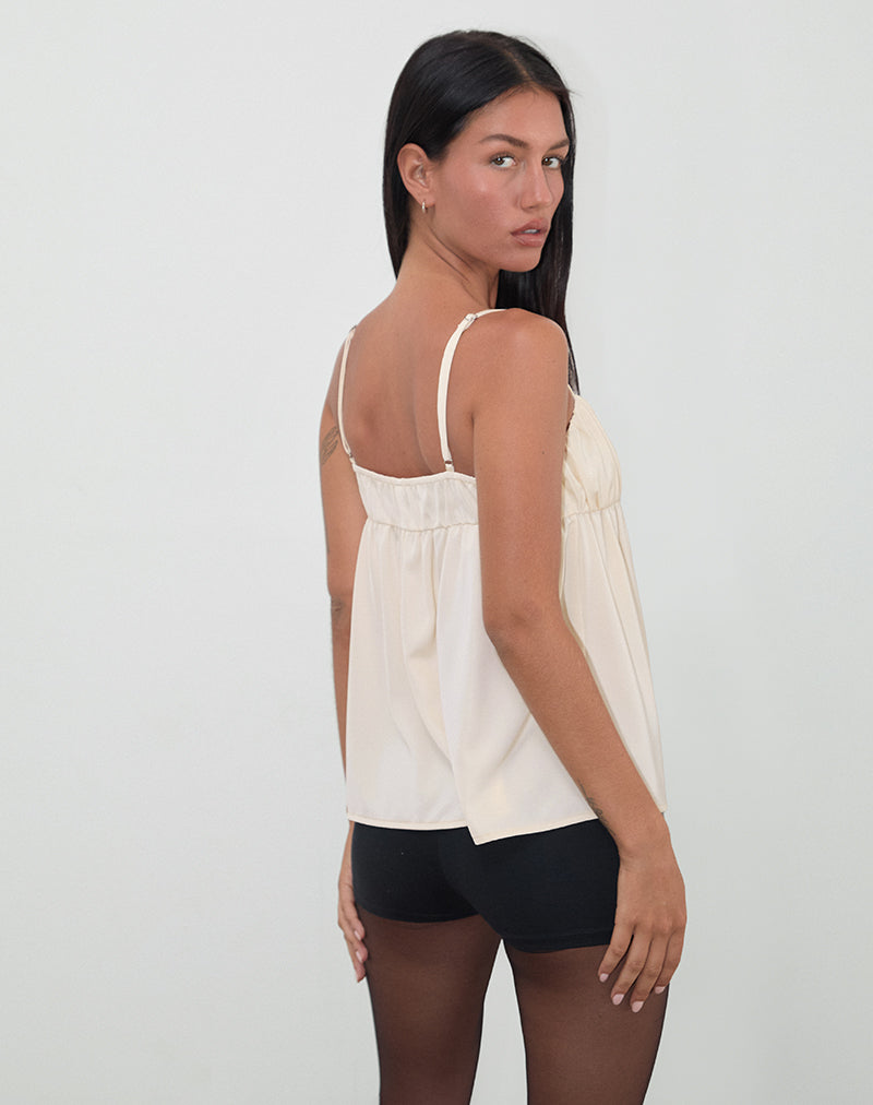 Image of Camden Longline Cami Top in Satin Ivory