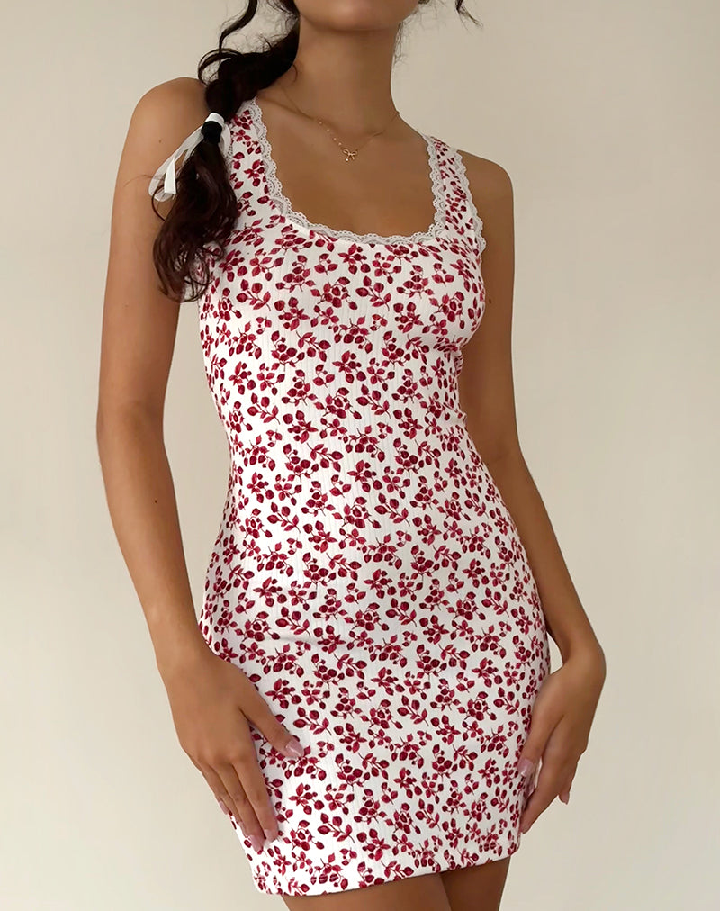 Image of Camina Dress in Summer Strawberry Off White