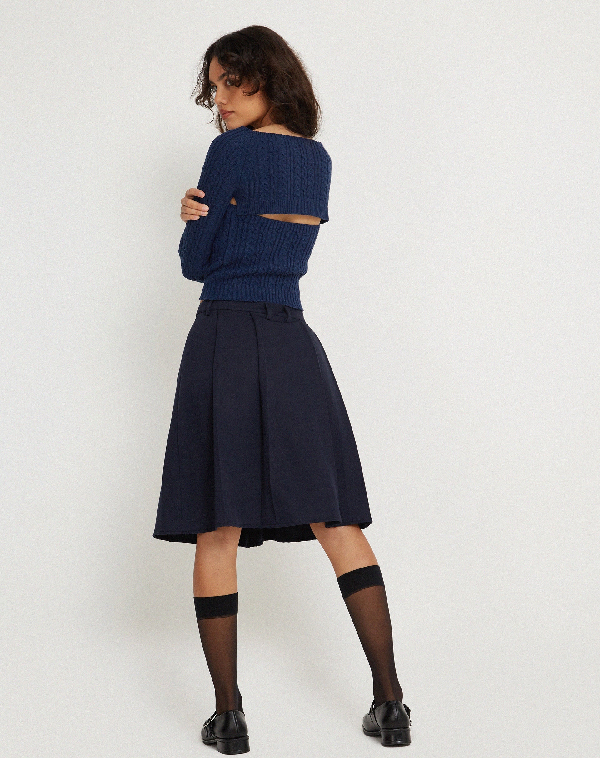 image of Canita Arinah Long Sleeve Co-Ord Top in Navy Blue
