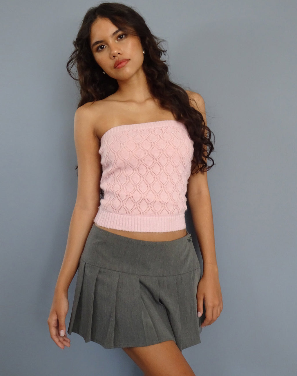 Canita Knitted Tube Top in Ballet Pink