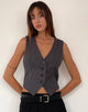 Image of Canta Tailored Vest Top in Dark Grey Pinstripe