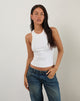 Image of Cariter Racer Vest Top in Ribbed White