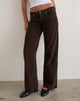 Image of Low Rise Parallel Trouser in Corduroy Chocolate Brown