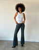 Image of Extra Low Rise Flare Jeans in Dirty Green