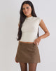 Image of Carlin Mini Skirt in Tailoring Brown Houndstooth