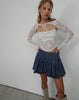 image of Carlina Long Sleeve Top in Lace Ivory