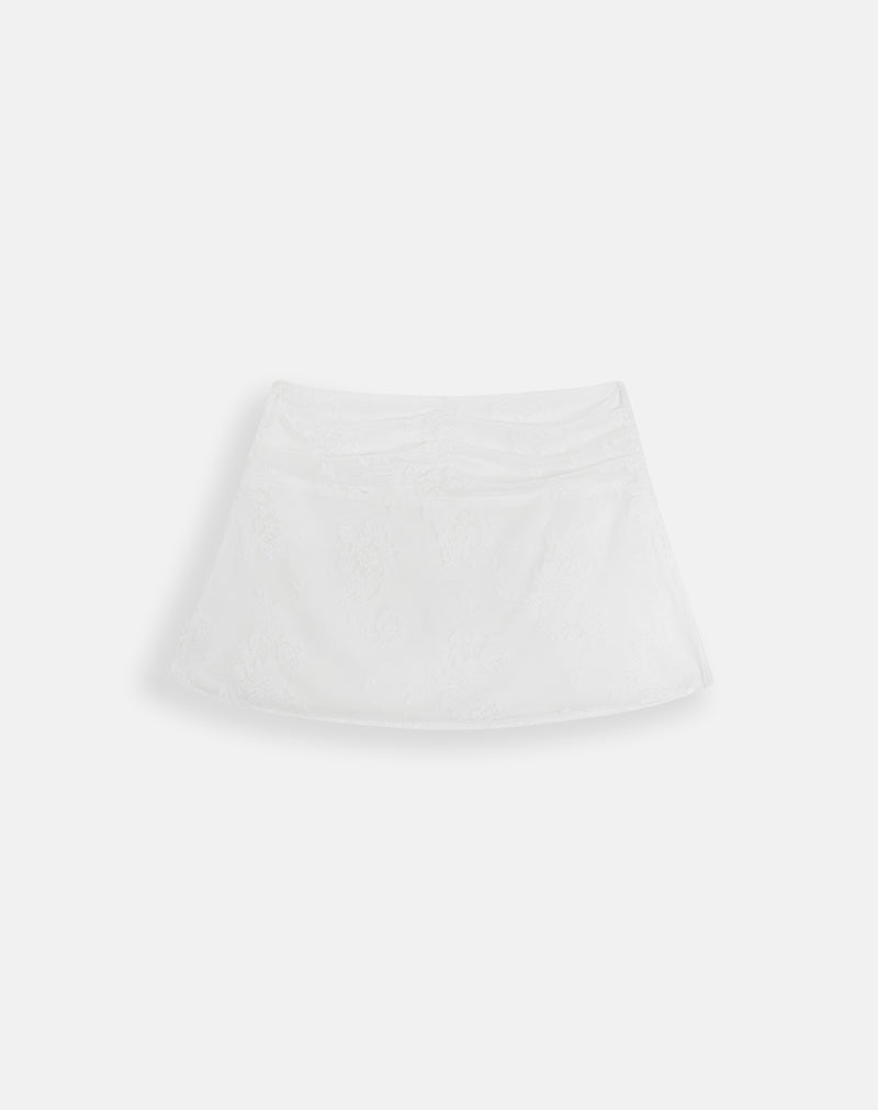 Image of Carmelo Mini Skirt in Lace White