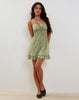 Image of Carole Mini Dress in Ditsy Floral Green