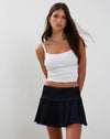 Image of Casini Pleated Micro Skirt in Blue Wash Denim