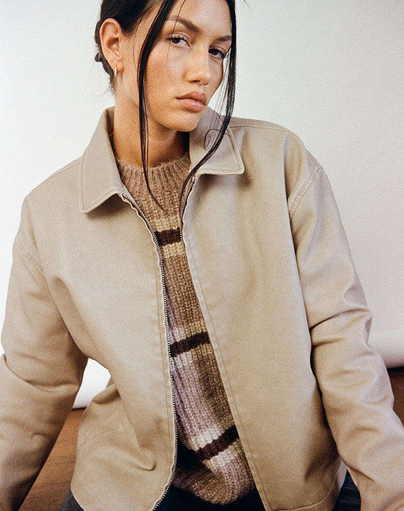 Image of Catalin Jacket In Worn PU Sand