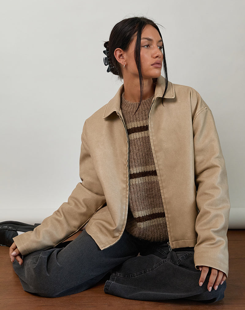 Image of Catalin Jacket In Worn PU Sand