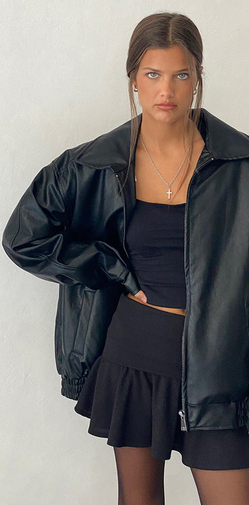 Image of Cavita Jacket in PU Black