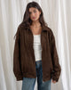 Image of Cavita Jacket in Faux Suede Brown