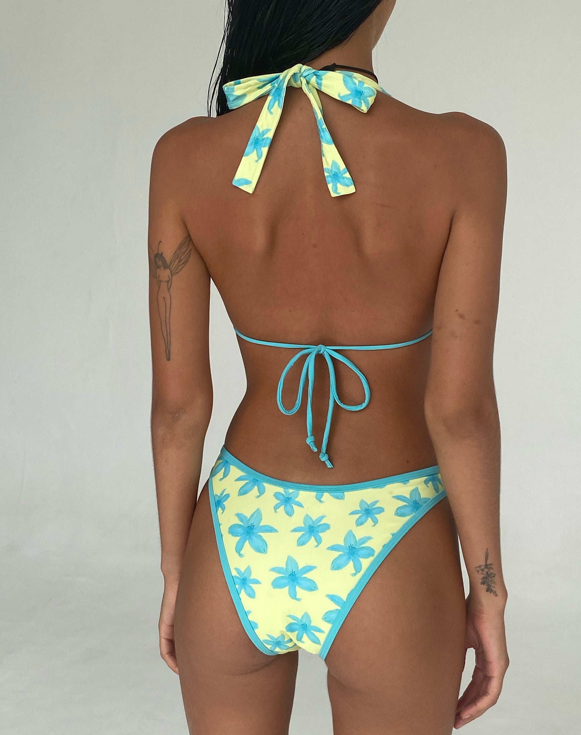 Image of Cerry Bikini Top in Yellow Painted Flower